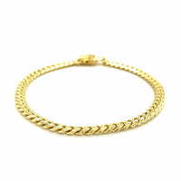 14k Yellow Gold Classic Miami Cuban Solid Bracelet (4.90 mm) | - Forever in Harmony