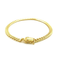 14k Yellow Gold Classic Miami Cuban Solid Bracelet (4.90 mm) | - Forever in Harmony