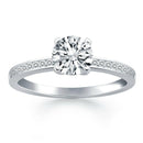 14k White Gold Engagement Ring with Diamond Channel Set Band - Forever in Harmony