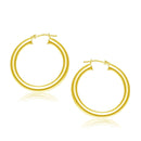 14k Yellow Gold Polished Hoop Earrings (4x30 mm) - Forever in Harmony