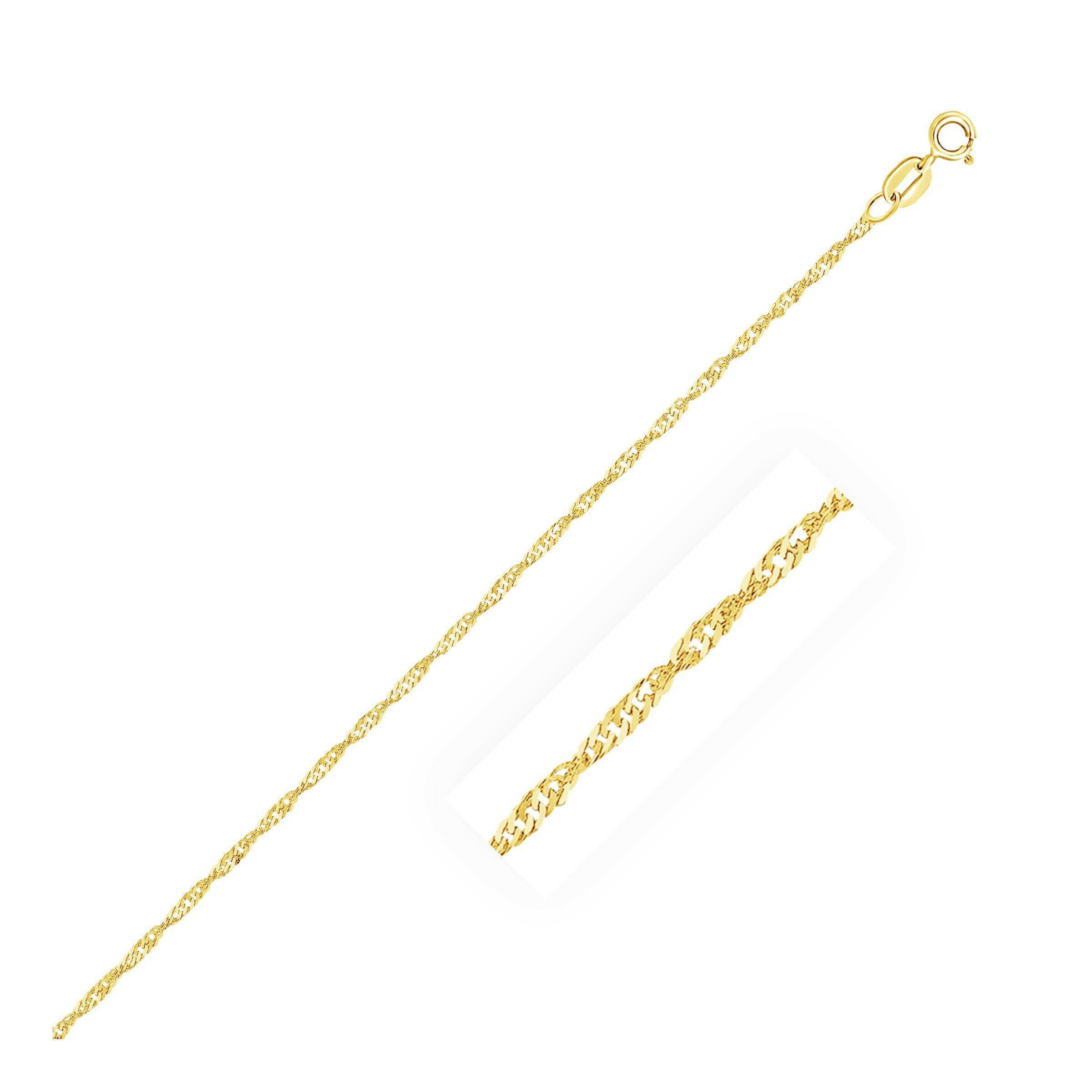 14k Yellow Gold Singapore Anklet 1.5mm |