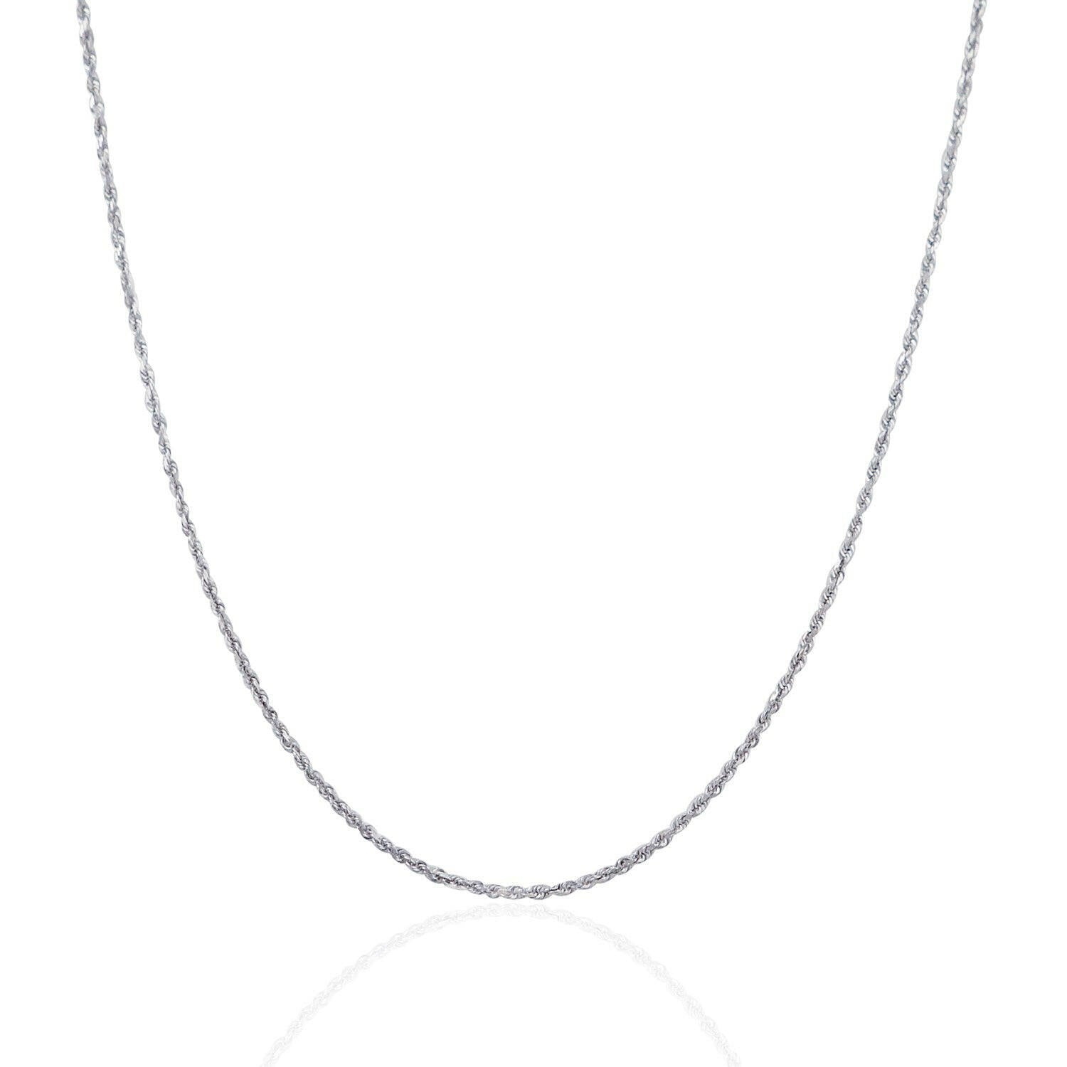 10k White Gold Solid Diamond Cut Rope Chain (1.40 mm) | - Forever in Harmony