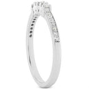 14k White Gold Wedding Band with Pave Set Diamonds and Prong Set Diamonds - Forever in Harmony