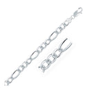 Rhodium Plated Sterling Silver Figaro Style Chain (8.10 mm) - Forever in Harmony