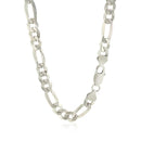 Rhodium Plated Sterling Silver Figaro Style Chain (8.10 mm) - Forever in Harmony