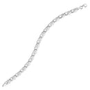 14k White Gold Heart Shape Textured Bracelet (6.35 mm) | - Forever in Harmony