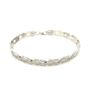 14k White Gold Heart Shape Textured Bracelet (6.35 mm) | 7.25'' - Forever in Harmony