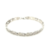 14k White Gold Heart Shape Textured Bracelet (6.35 mm) | 7.25'' - Forever in Harmony