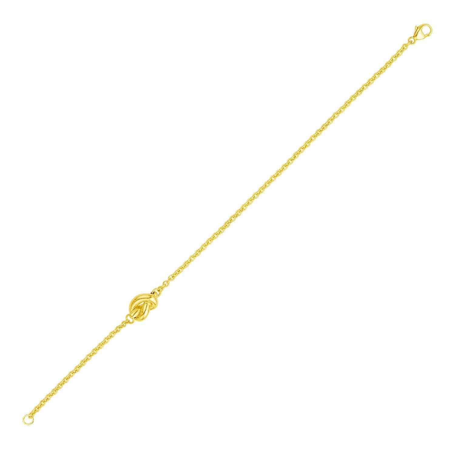 14k Yellow Gold Chain Bracelet with Polished Knot (7.50 mm) |