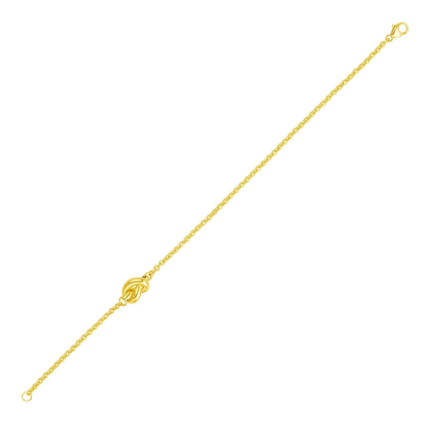 14k Yellow Gold Chain Bracelet with Polished Knot (7.50 mm) | 7'' - Forever in Harmony