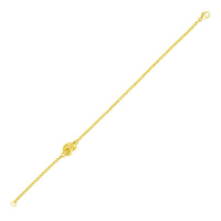 14k Yellow Gold Chain Bracelet with Polished Knot (7.50 mm) | 7'' - Forever in Harmony