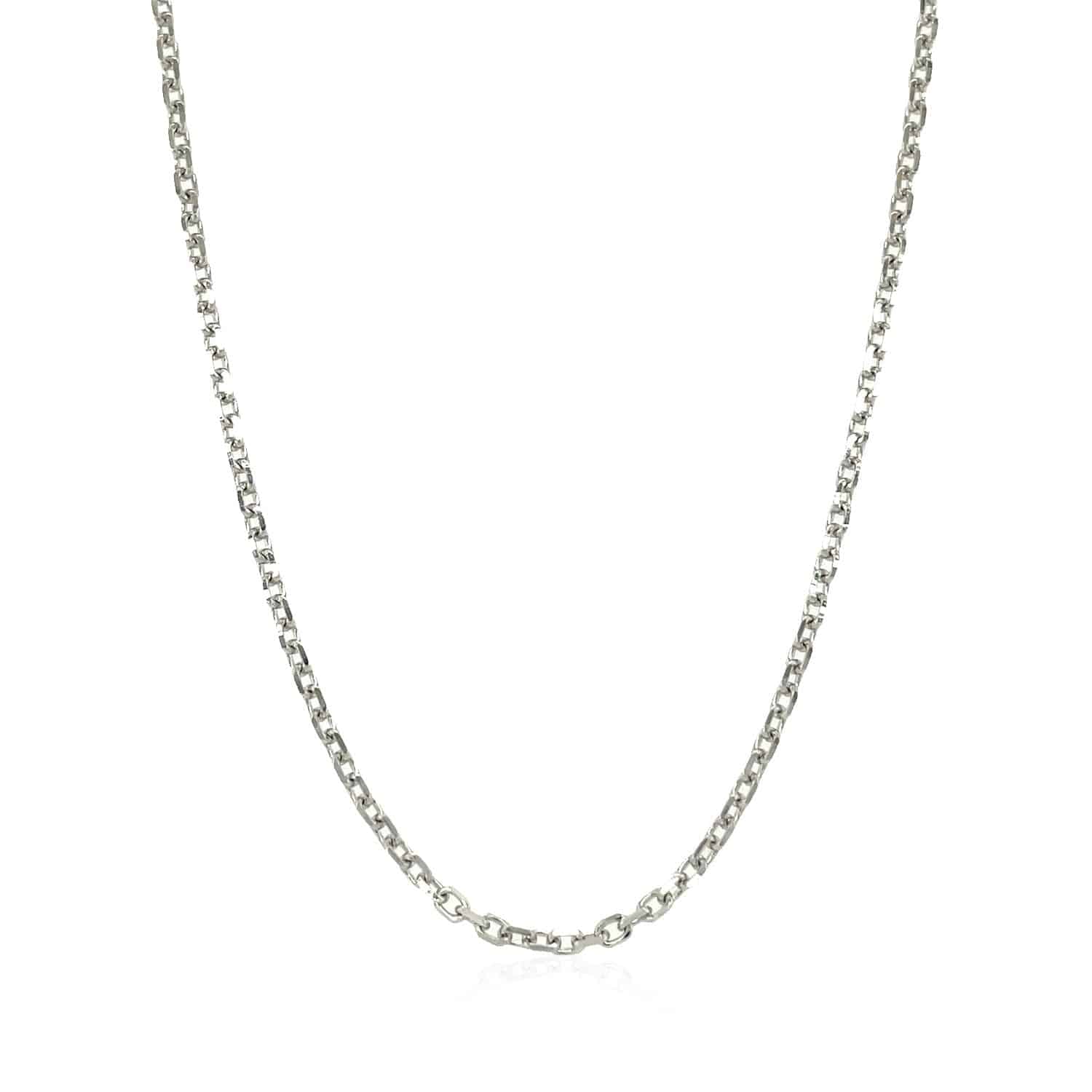 14k White Gold Diamond Cut Cable Link Chain (1.9 mm) - Forever in Harmony