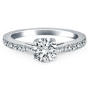 14k White Gold Diamond Pave Cathedral Engagement Ring - Forever in Harmony