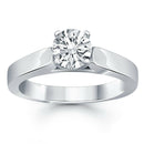 14k White Gold Wide Cathedral Solitaire Engagement Ring - Forever in Harmony