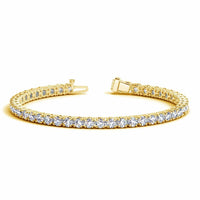 Lab Grown Round Diamond Tennis Bracelet in 14k Yellow Gold(10 cctw F/G  VS2/SI1) - Forever in Harmony