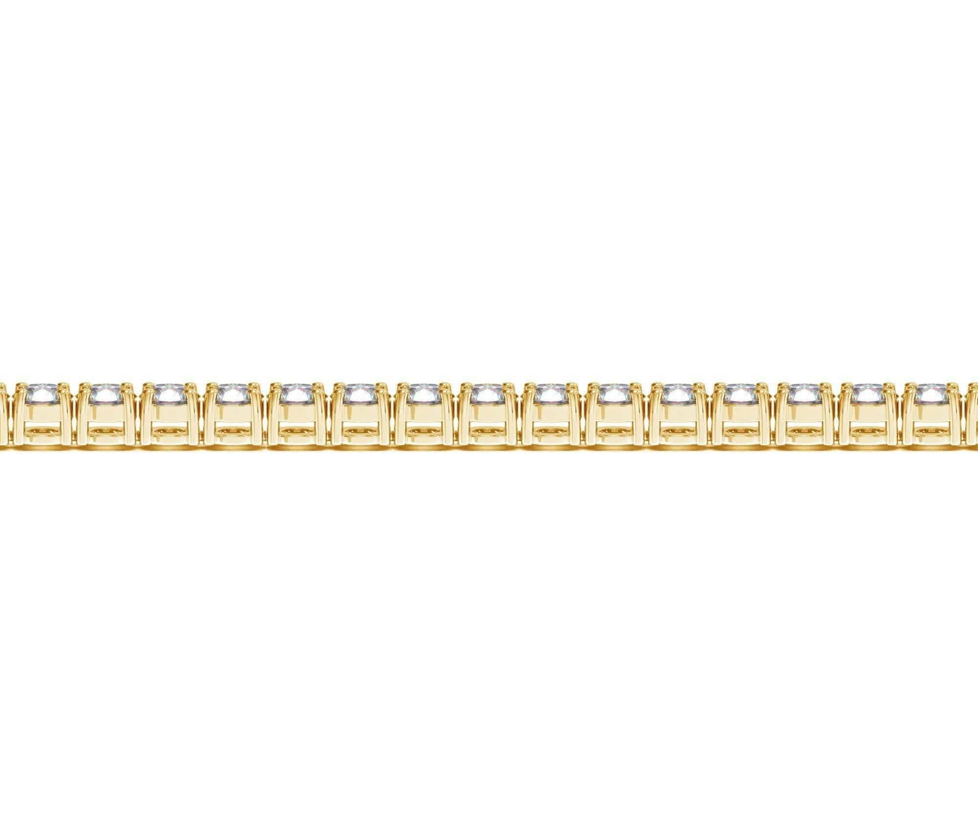 Lab Grown Round Diamond Tennis Bracelet in 14k Yellow Gold(10 cctw F/G  VS2/SI1) - Forever in Harmony