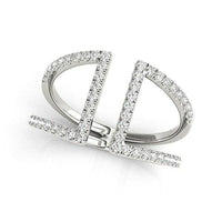 14k White Gold Open Style Dual Band Ring with Diamonds (1/2 cttw) - Forever in Harmony