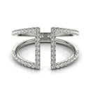 14k White Gold Open Style Dual Band Ring with Diamonds (1/2 cttw) - Forever in Harmony