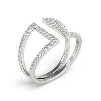 14k White Gold Open Style Dual Band Ring with Diamonds (1/2 cttw) - Forever in Harmony