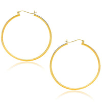 10k Yellow Gold Polished Hoop Earrings (1.5x40mm) - Forever in Harmony