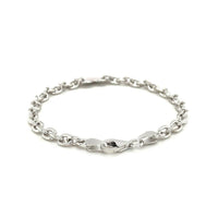 Sterling Silver Rhodium Plated Chain Bracelet with a Flat Heart Station(5.00 mm) | - Forever in Harmony