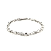 Sterling Silver Rhodium Plated Chain Bracelet with a Flat Heart Station(5.00 mm) | 7.25'' - Forever in Harmony