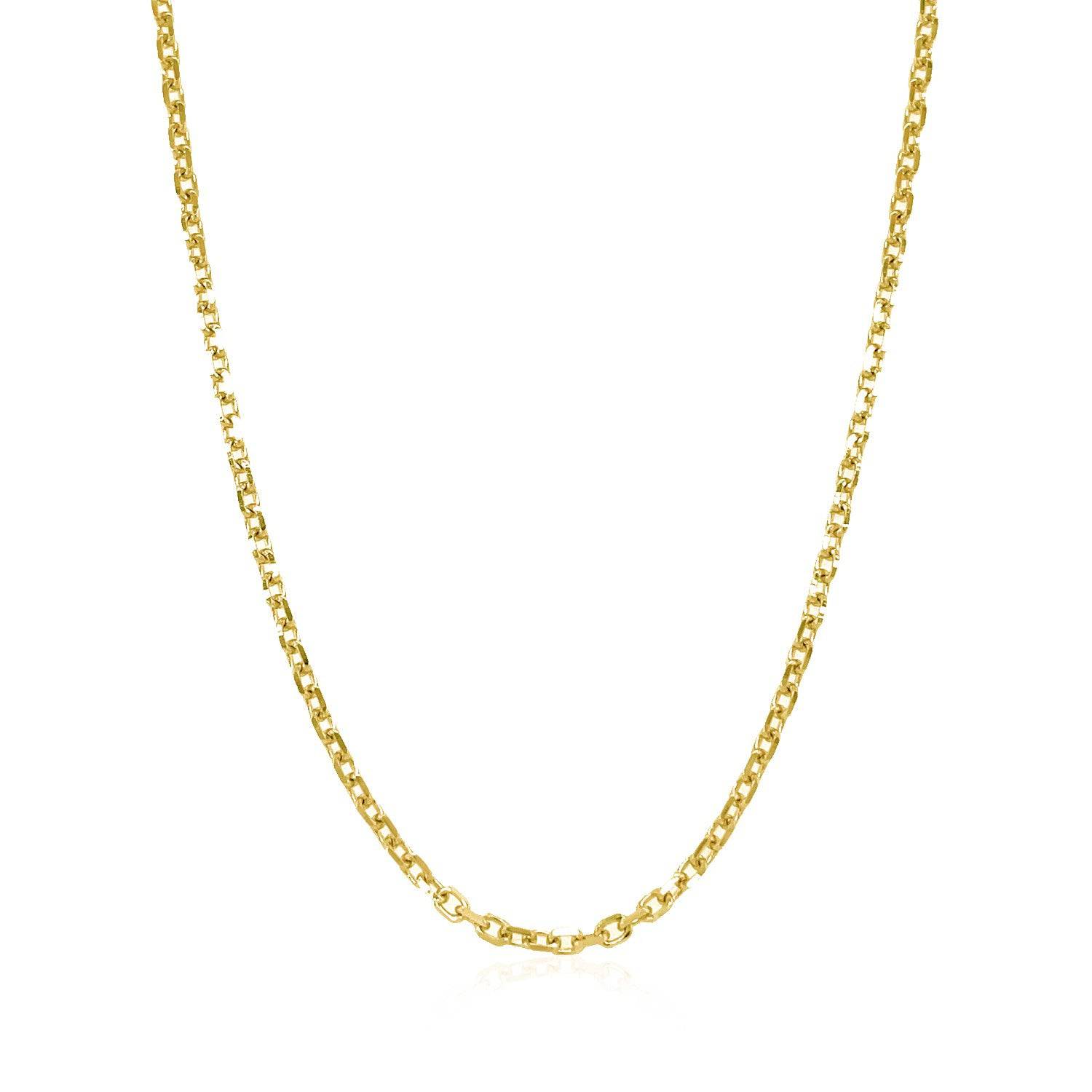 14k Yellow Gold Diamond Cut Cable Link Chain (1.90 mm) - Forever in Harmony