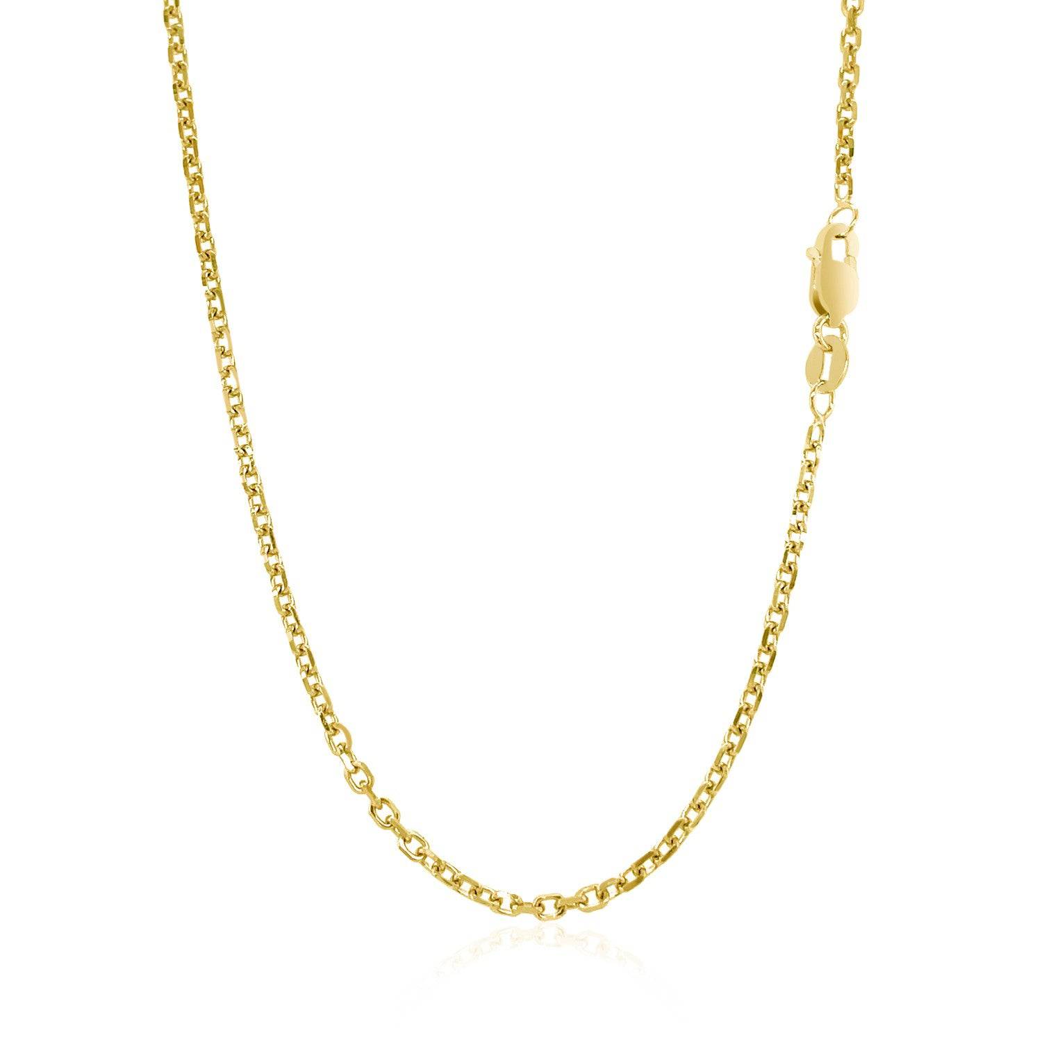 14k Yellow Gold Diamond Cut Cable Link Chain (1.90 mm) - Forever in Harmony