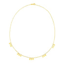 14k Yellow Gold Necklace with Circle Dangle Stations - Forever in Harmony