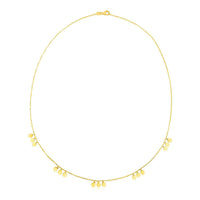 14k Yellow Gold Necklace with Circle Dangle Stations - Forever in Harmony