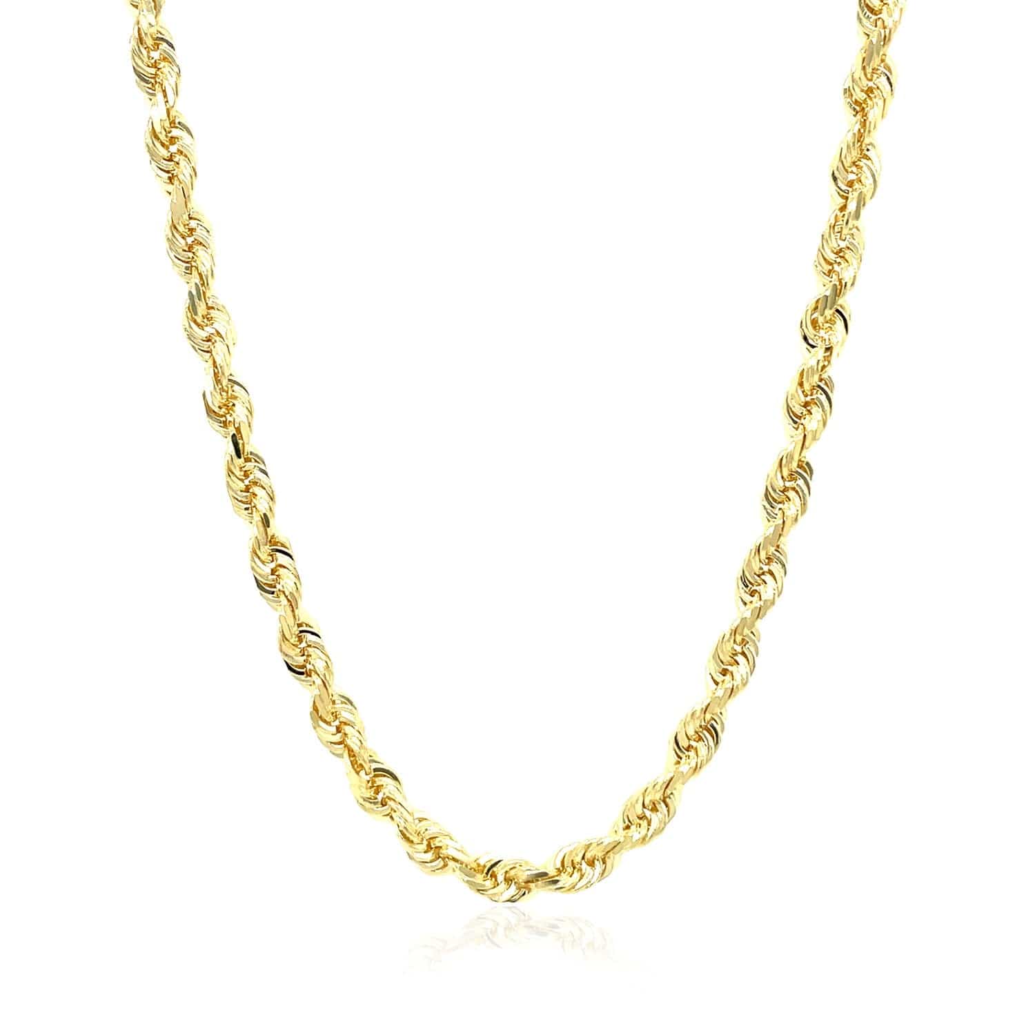 10k Yellow Gold Solid Diamond Cut Rope Chain (4.00 mm) - Forever in Harmony