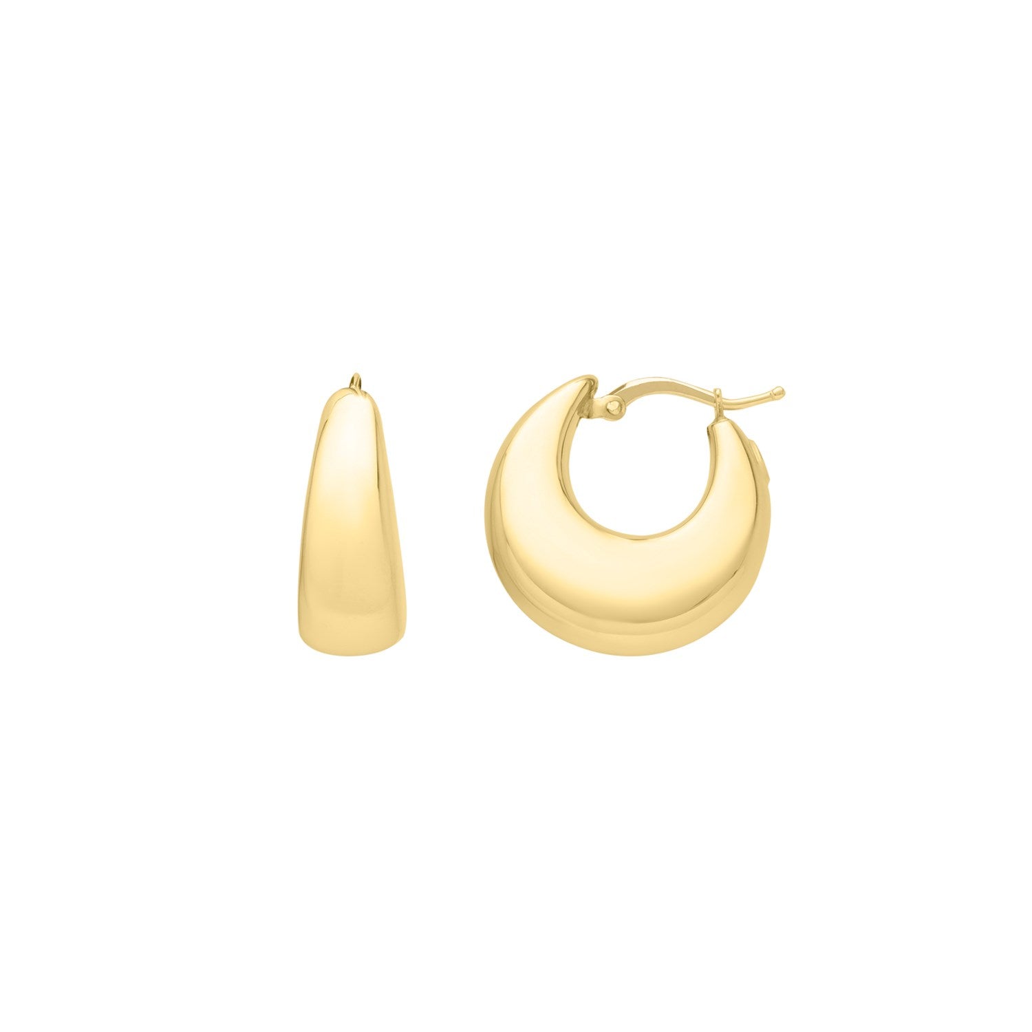 14k Yellow Gold Large Tapered Hoop Earrings(20x20mm) - Forever in Harmony