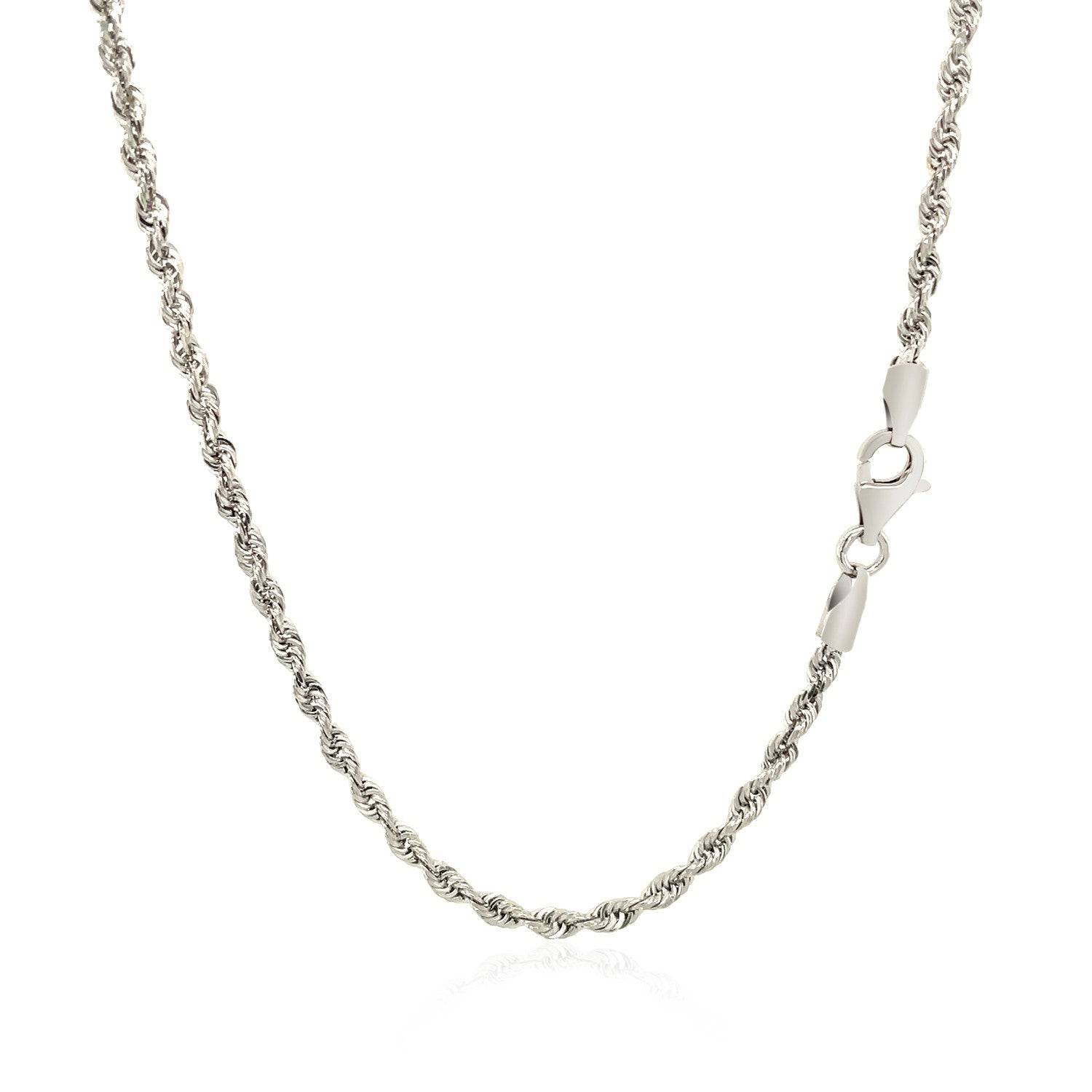 14k White Gold Solid Diamond Cut Rope Chain (2.50 mm) | 16'' - Forever in Harmony