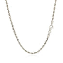 14k White Gold Solid Diamond Cut Rope Chain (2.50 mm) | 16'' - Forever in Harmony