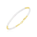 14k Yellow Gold High Polish Freshwater Pearl Pallina Bead Bracelet (2.00 mm) | - Forever in Harmony