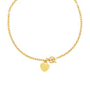 Toggle Necklace with Heart Charm in 14k Yellow Gold - Forever in Harmony