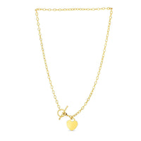 Toggle Necklace with Heart Charm in 14k Yellow Gold - Forever in Harmony