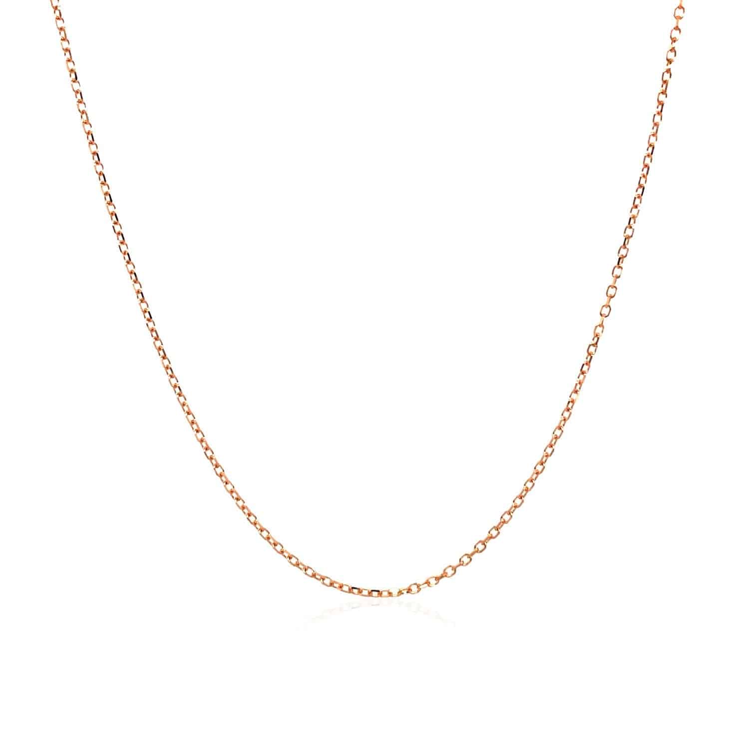 14k Pink Gold Diamond Cut Cable Link Chain (0.87 mm) - Forever in Harmony