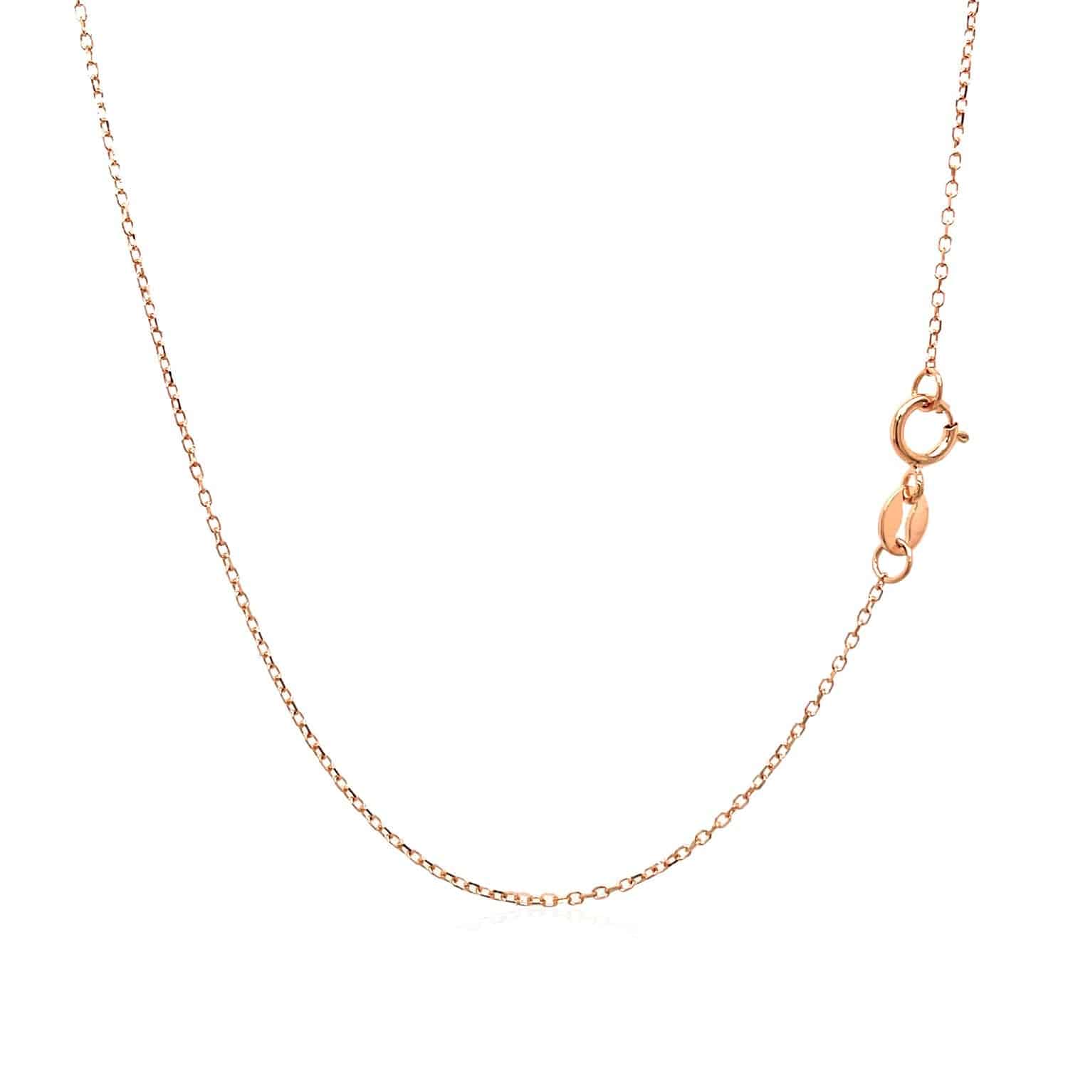 14k Pink Gold Diamond Cut Cable Link Chain (0.87 mm) - Forever in Harmony