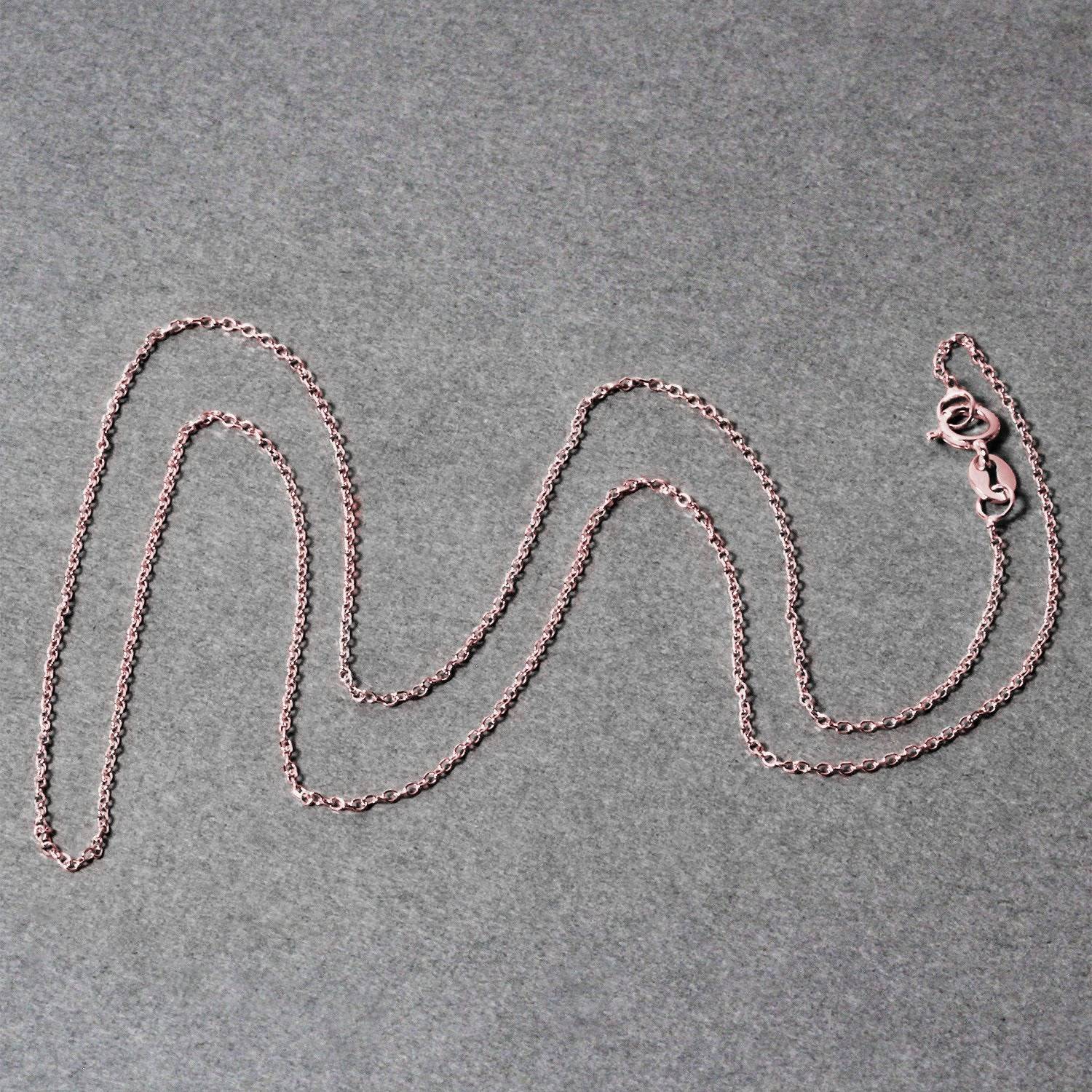 14k Pink Gold Diamond Cut Cable Link Chain (0.87 mm) - Forever in Harmony