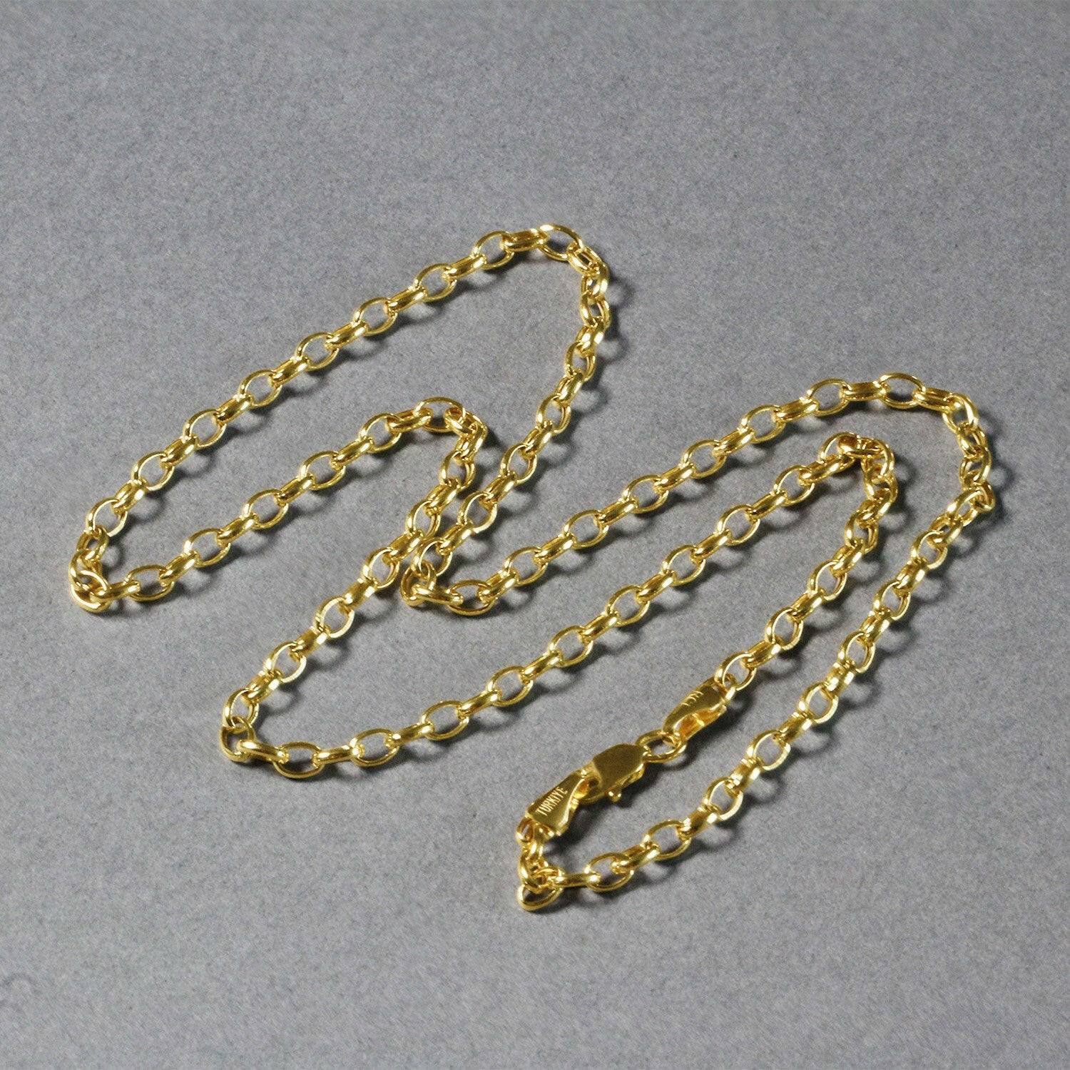 14k Yellow Gold Oval Rolo Chain (3.20 mm) | - Forever in Harmony