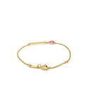 14k Yellow Gold 5 1/2 inch Childrens ID Bracelet with Enameled Heart (1.00 mm) | - Forever in Harmony