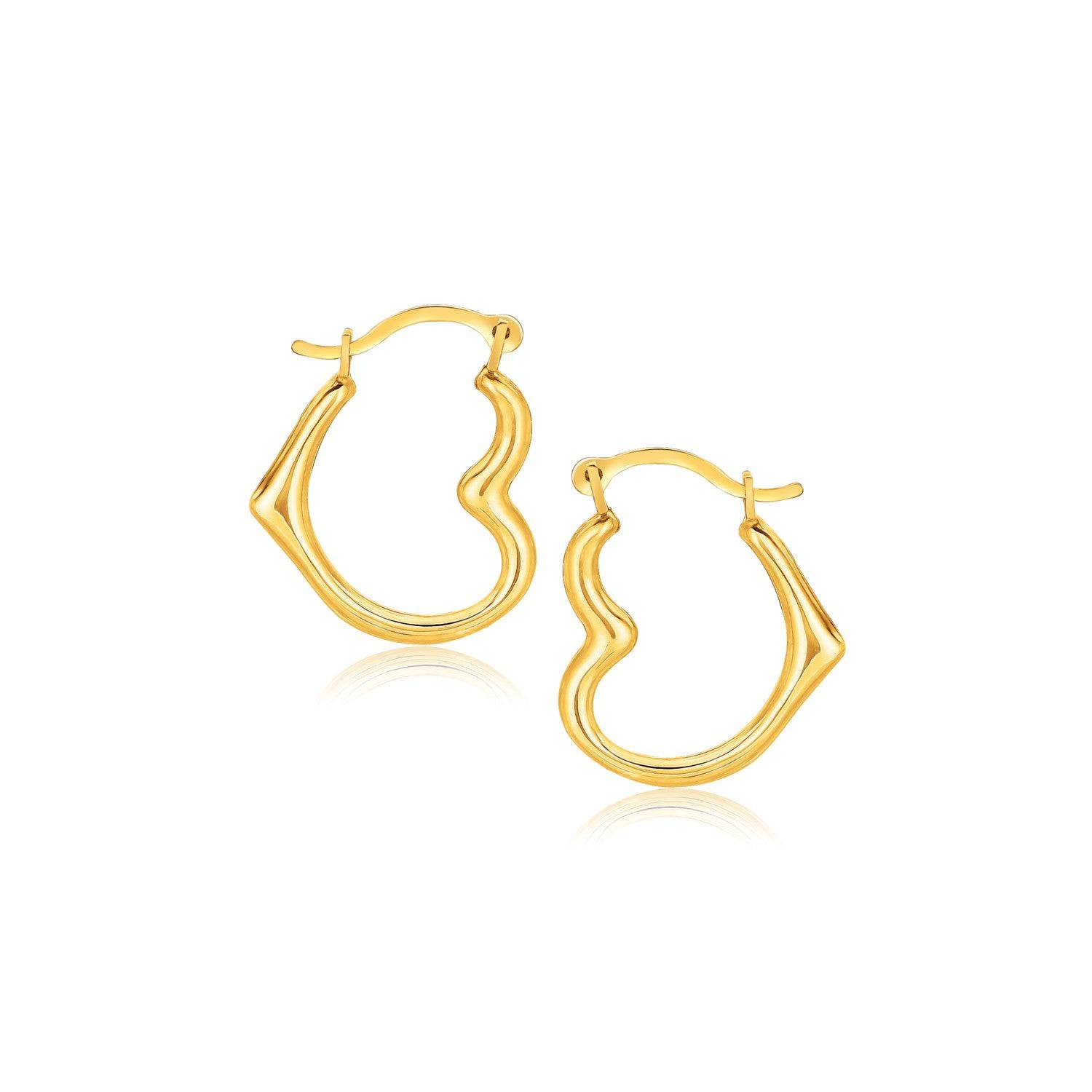 10k Yellow Gold Heart Hoop Earrings - Forever in Harmony