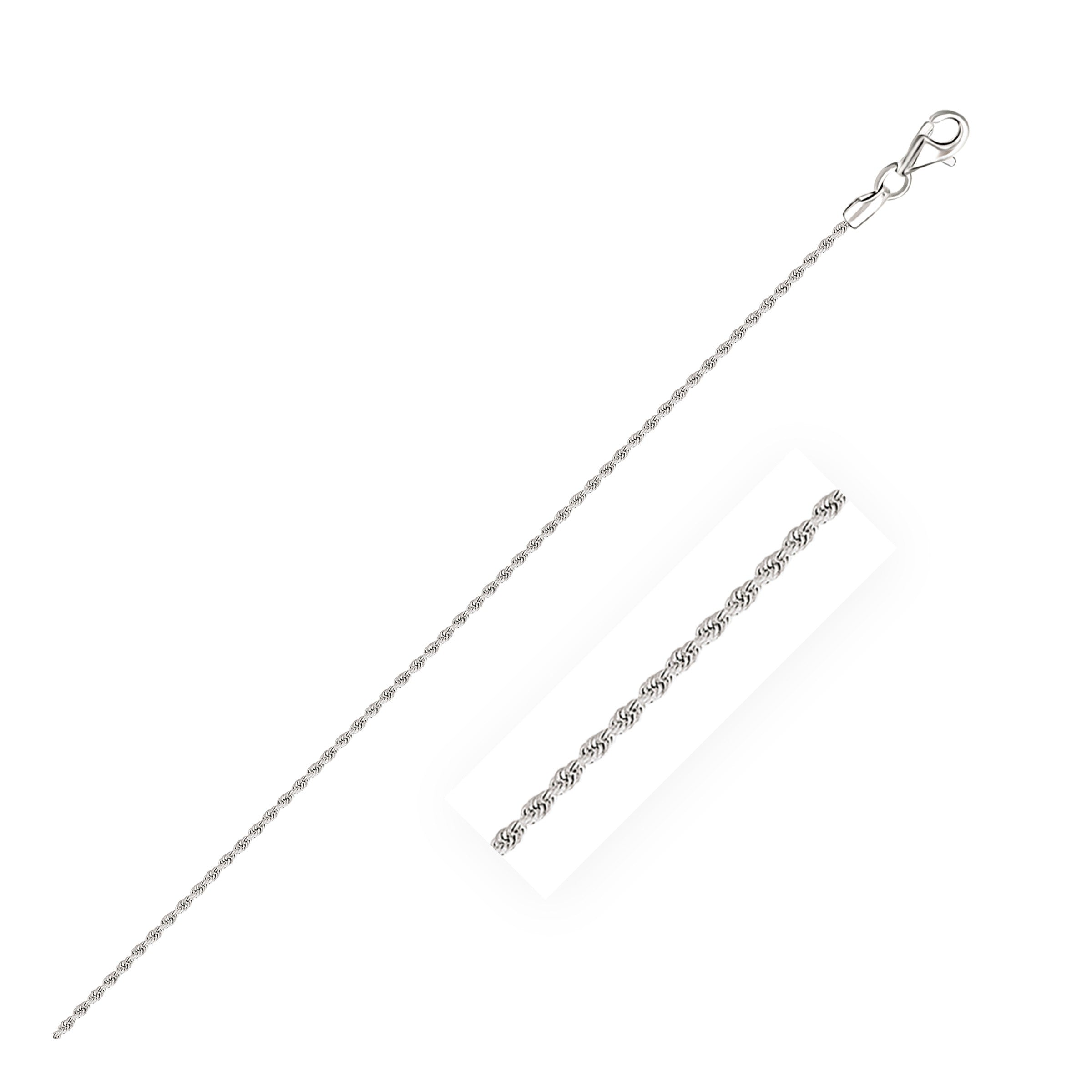 10k White Gold Solid Diamond Cut Rope Chain (1.60 mm) - Forever in Harmony