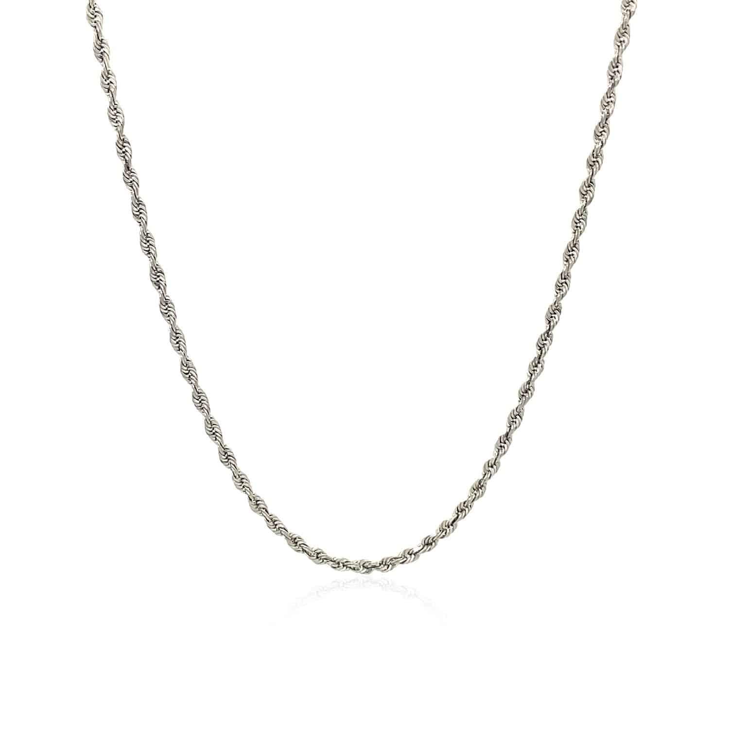 10k White Gold Solid Diamond Cut Rope Chain (1.60 mm) - Forever in Harmony