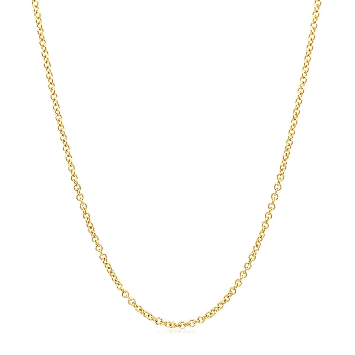 14k Yellow Gold Round Cable Link Chain (1.5 mm)