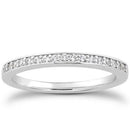 14k White Gold Micro-pave Flat Sided Diamond Wedding Ring Band - Forever in Harmony