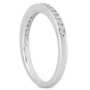 14k White Gold Micro-pave Flat Sided Diamond Wedding Ring Band - Forever in Harmony