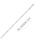 14k White Gold Solid Figaro Bracelet (2.60 mm) | - Forever in Harmony