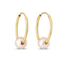 14k Yellow Gold Round Endless Pearl Earring(1x14mm) - Forever in Harmony